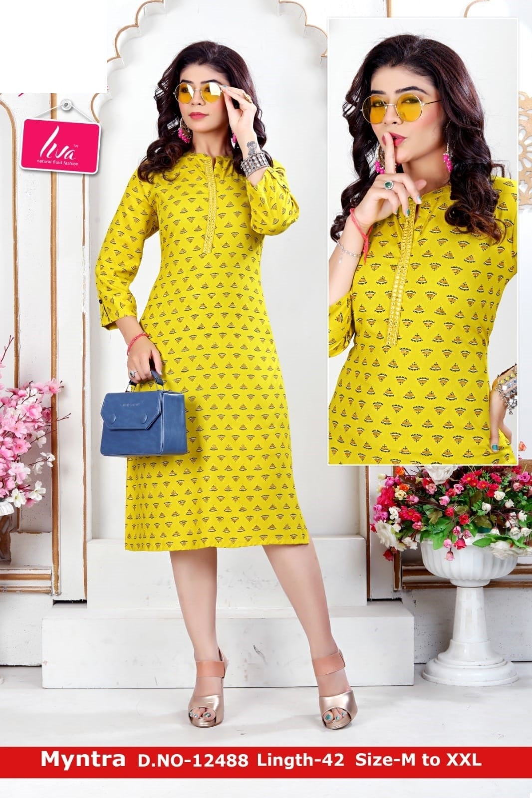 Collection by :- Myntra Name: Cotton Kurtis Women's Printed Pattern Cotton  Kurti with Pant kurta set (Blue Festival Offer 399) Fabric: C... | Instagram